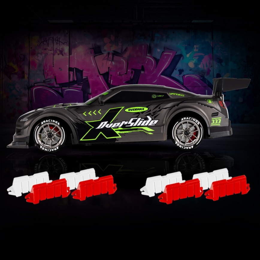 Overmax - RC drift avto X-OVERSLIDE z daljinskim upravljanjem, 1000 mAh, črna/zelena/modra/rdeča