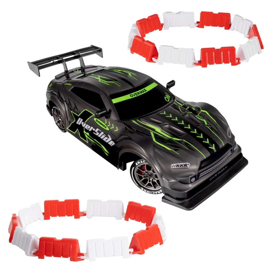 Overmax - RC drift avto X-OVERSLIDE z daljinskim upravljanjem, 1000 mAh, črna/zelena/modra/rdeča