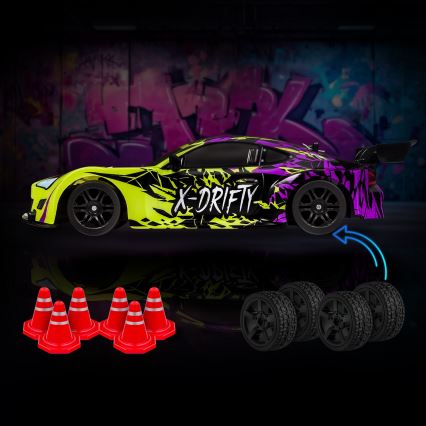 Overmax - RC drift avto z daljinskim upravljanjem X-DRIFT 1000 mAh rumena/vijolična
