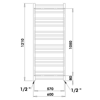 P.M.H. AV4C - Kopalniški brisačnik AVENTO 360W 121 cm sijajni krom