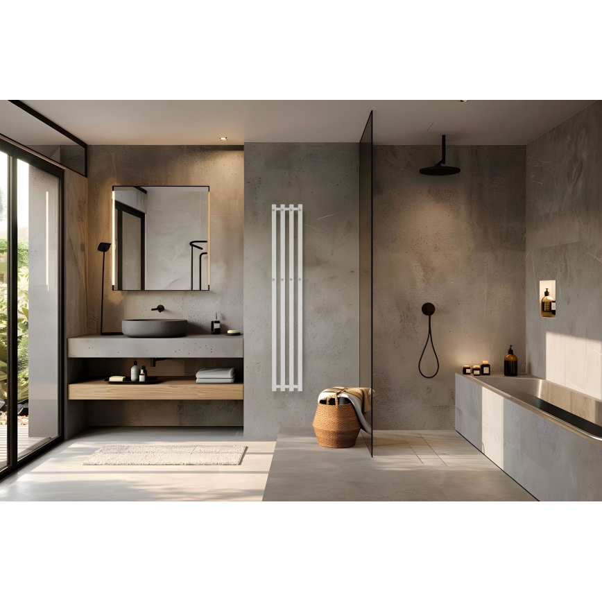 P.M.H. P2W/4 - Kopalniški lestvičast radiator PLUTO, 406 W, 150 cm, bel