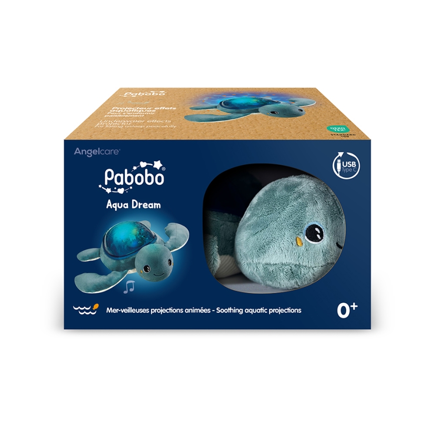 PABOBO - Projektor z melodijo AQUA DREAM USB želva 1200 mAh