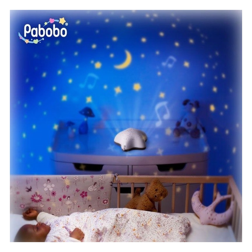 PABOBO - Projektor z melodijo STAR 3xAA bež