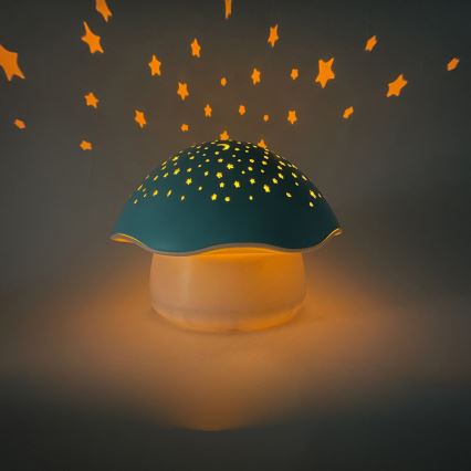 PABOBO - Projektor z melodijo STAR MUSHROOM 3xAA modra