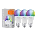 PACK 3x LED RGBW Zatemnitvena žarnica SMART+ E27/9W/230V 2700K-6500K Wi-Fi - Ledvance