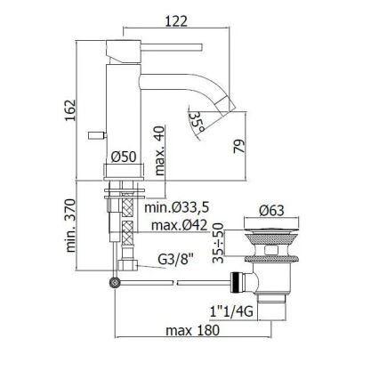 Paffoni - Armatura za umivalnik + odtok LIGHT sijajni krom