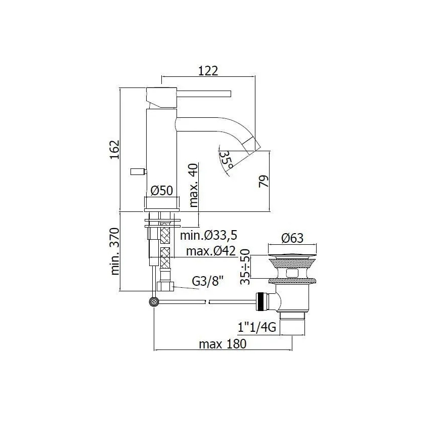 Paffoni - Armatura za umivalnik + odtok LIGHT sijajni krom