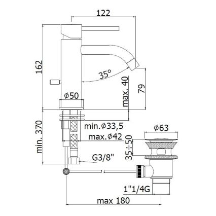Paffoni - armatura za umivalnik + odtokna garnitura LIGHT, bela