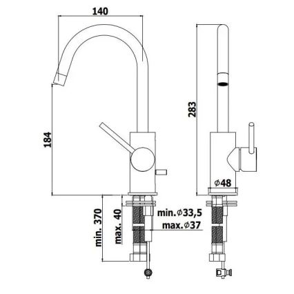 Paffoni - Baterija za umivalnik LIGHT zlata