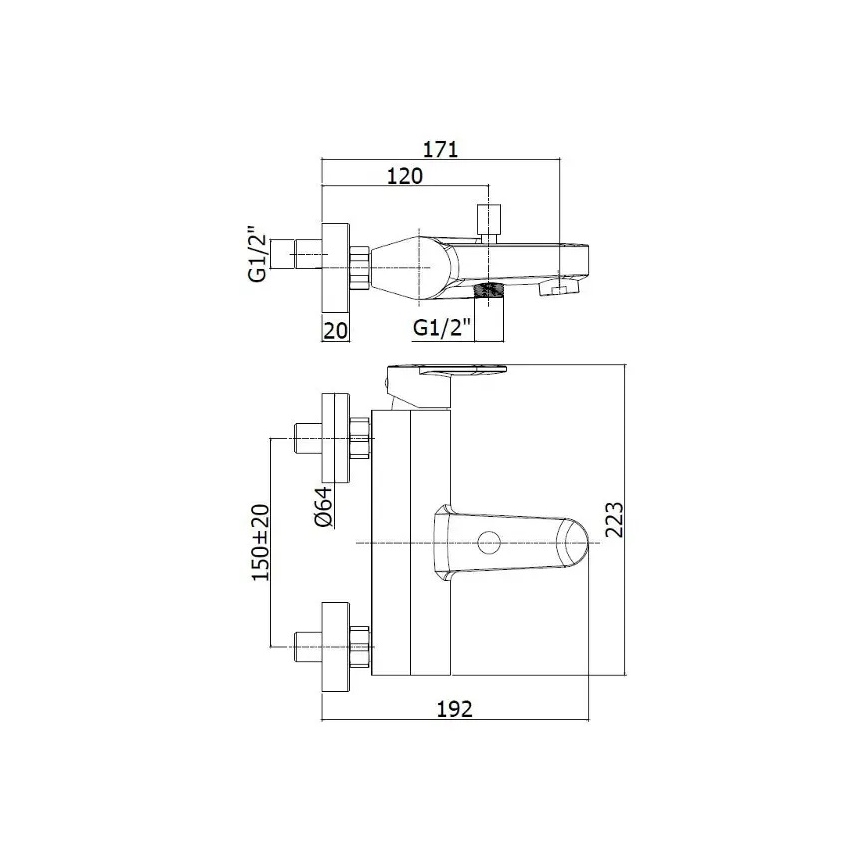 Paffoni - kadna baterija CANDY, sijajni krom