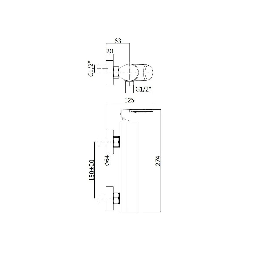 Paffoni - Kadna baterija CANDY, sijajni krom