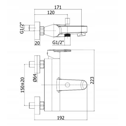 Paffoni - Komplet za kad s pipo CANDY, sijajni krom