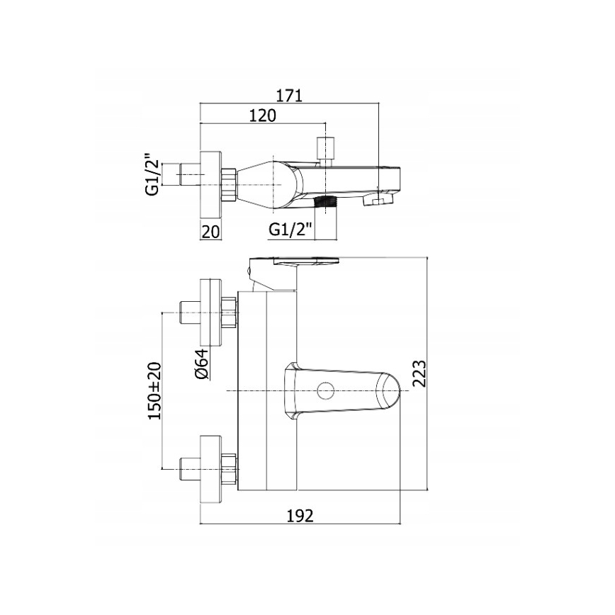 Paffoni - Komplet za kad s pipo CANDY, sijajni krom