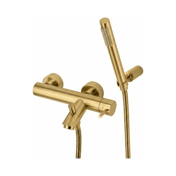 Paffoni - Komplet za kad z baterijo LIGHT, brušeno zlato