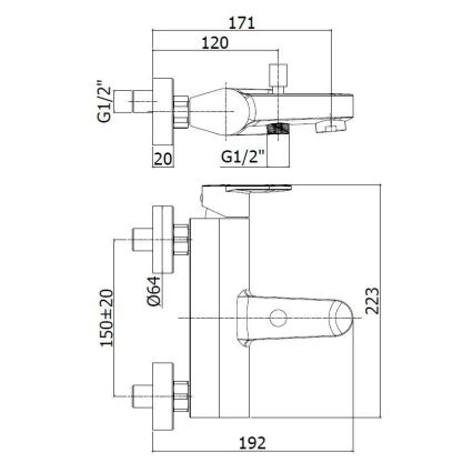 Paffoni - Komplet za kad z mešalno armaturo CANDY sijajni krom