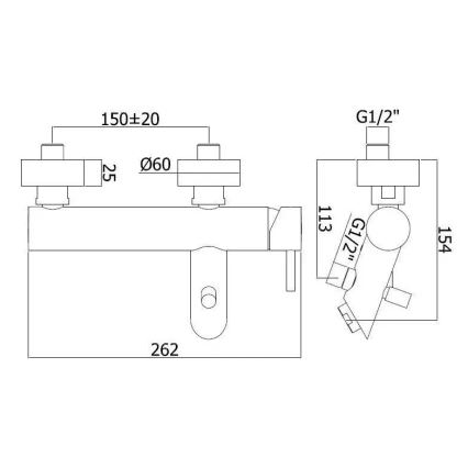 Paffoni - Kopalna baterija LIGHT iz nerjavečega jekla