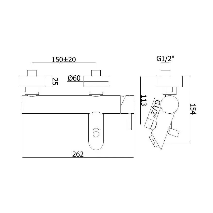 Paffoni - Kopalna baterija LIGHT iz nerjavečega jekla