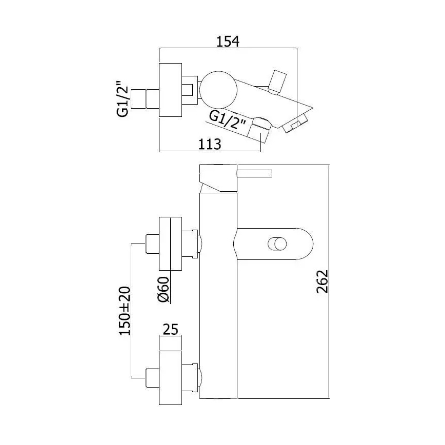 Paffoni - Kopalniška baterija LIGHT sijajni krom