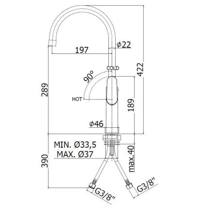 Paffoni - Kuhinjska pipa CANDY, sijajni krom