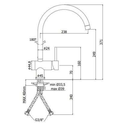 Paffoni - kuhinjska pipa LIGHT v brušenem zlatu