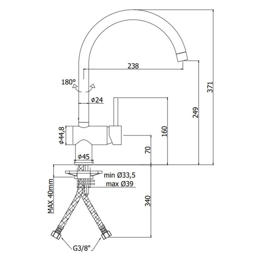 Paffoni - kuhinjska pipa LIGHT v brušenem zlatu