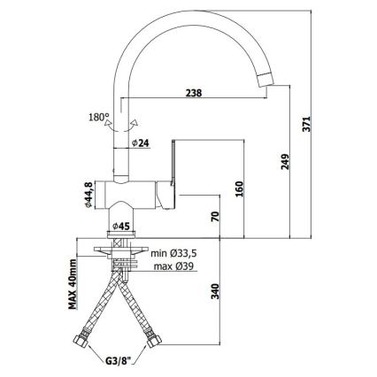 Paffoni - Kuhinjska pipa RINGO črna