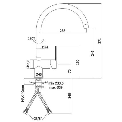 Paffoni - Kuhinjska pipa RINGO sijajni krom