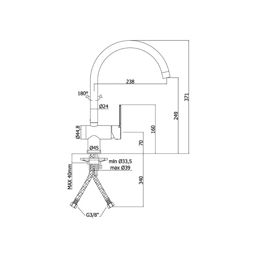 Paffoni - Kuhinjska pipa RINGO sijajni krom