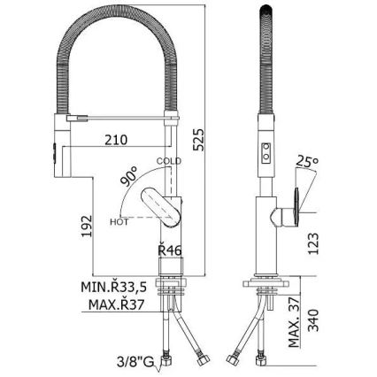 Paffoni - Kuhinjska pipa z izvlečno prho CANDY, 52,5 cm, sijajni krom