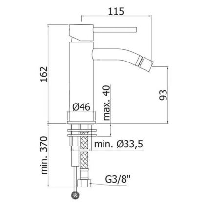 Paffoni - Mešalnik za bide LIGHT, nerjaveče jeklo