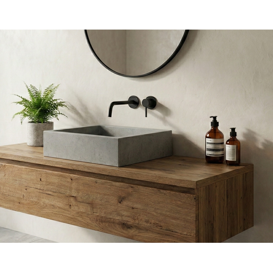 Paffoni - Mešalnik za umivalnik za podometno vgradnjo LIGHT, črn