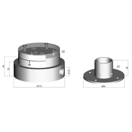 Paffoni - montažno telo za talno kadno baterijo LIGHT