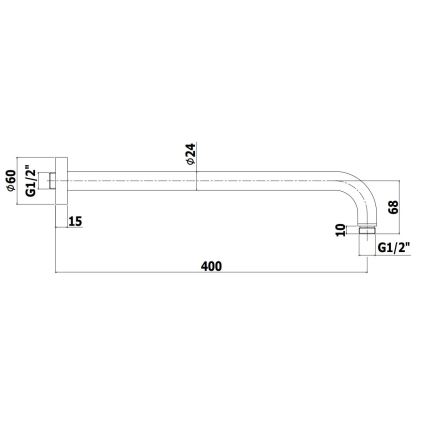 Paffoni - Okrogla tuš roka 40 cm črna