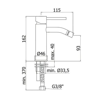Paffoni - Pipa za bide LIGHT črna