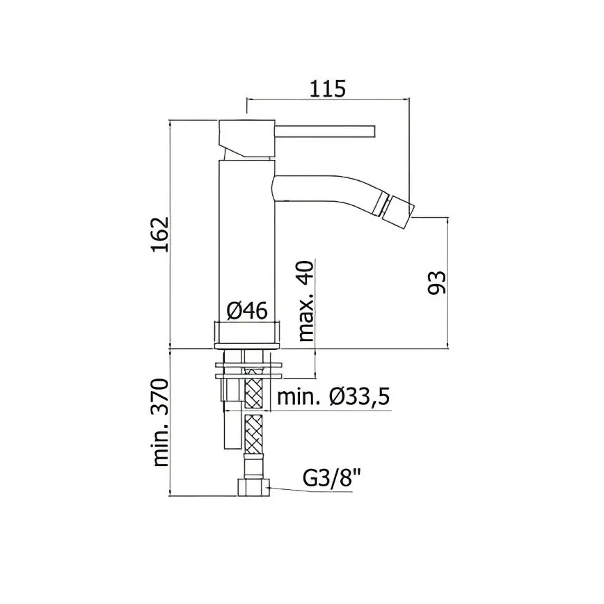 Paffoni - Pipa za bide LIGHT črna