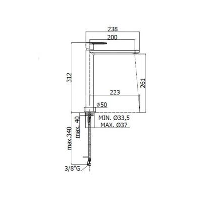 Paffoni - pipa za umivalnik CANDY, sijajni krom