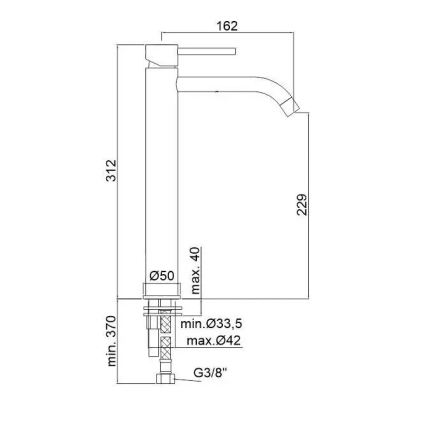 Paffoni - Pipa za umivalnik LIGHT, sijajni krom