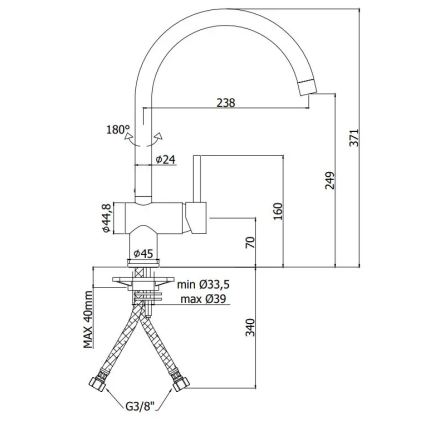 Paffoni - pomivalna armatura LIGHT črna