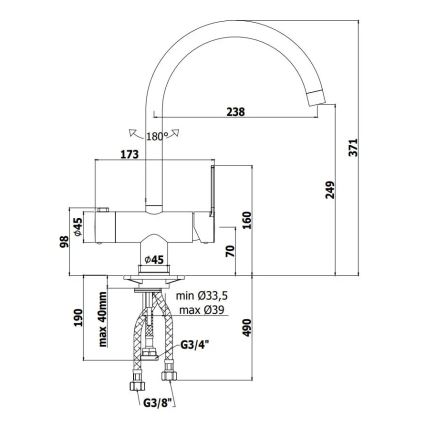 Paffoni - Pomivalna armatura RINGO, sijajni krom