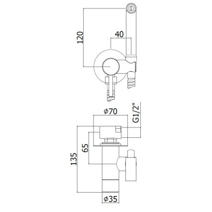Paffoni - Stenski komplet z ročno bidetno prho za podometno vgradnjo RINGO WEST bronasta