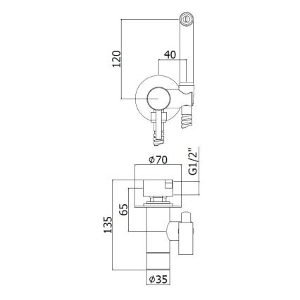 Paffoni - Stenski set z ročno bidetno prho za podometno vgradnjo KIT, sijajni krom