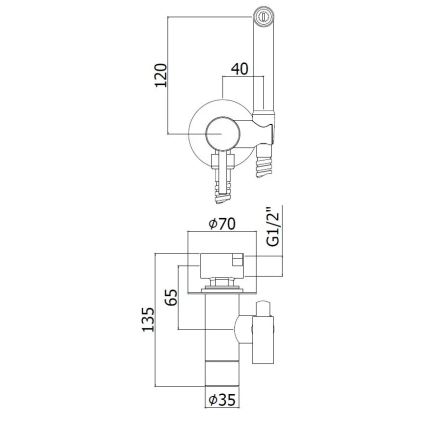 Paffoni - Stenski komplet z ročno bide prho za podometno vgradnjo RINGO WEST bela