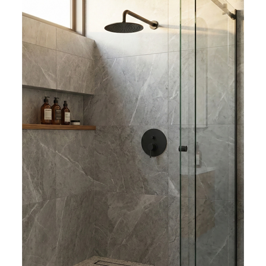 Paffoni - Tuš baterija za podometno vgradnjo LIGHT črna