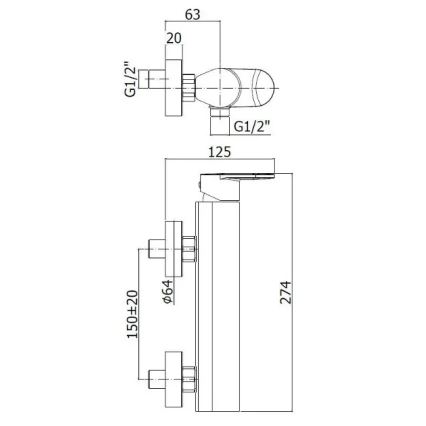 Paffoni - Tuš komplet z baterijo CANDY v sijajnem kromu