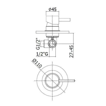 Paffoni - Tuš mešalnik za vgradno montažo LIGHT sijajni krom