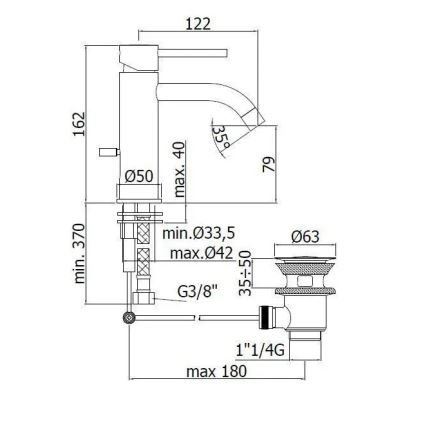 Paffoni - Umivalniška armatura LIGHT črna