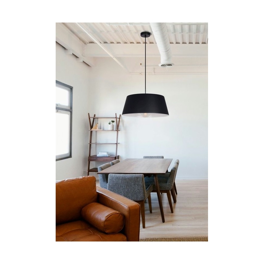 Lestenec na vrvici FIONA 1xE27/60W/230V ø 48 cm črna