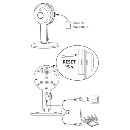 Pametna kamera COSMO LED/230V/Wi-Fi Tuya