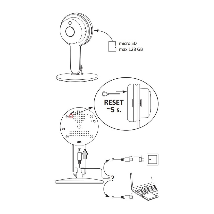 Pametna kamera COSMO LED/230V/Wi-Fi Tuya