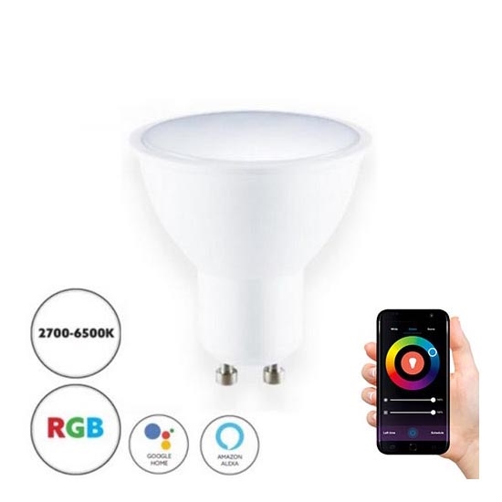 Pametna LED RGB Zatemnitvena žarnica GU10/5W/230V 2700-6500K WiFi Tuya